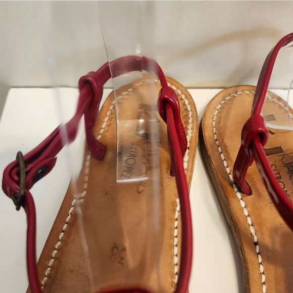 K.JACQUES St. Tropez "PICON" Red Patent Leather Thong Sandals sz.8/38 Ret.$270 - Picture 7 of 12